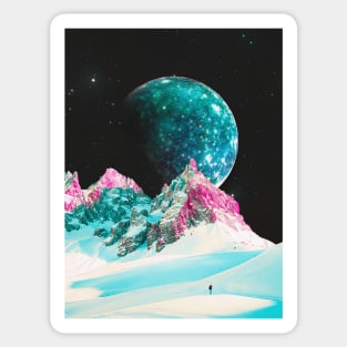 Sights Of Callisto - Space Collage, Retro Futurism, Sci-Fi Sticker